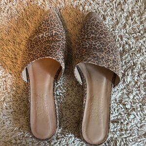 ABLE leopard print suede mule flats